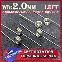 5pcs Wire diameter 2.0 Left Rotation Torsion spring 304 Stainless Steel V-shaped Spring Number of turns 1/2/3/4/5 turns