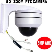 5MP AHD PTZ HD Camera 2.7-13.5mm Lens, 5X Optical Zoom Dome Security Camera Outdoor, Waterproof IR Night Vision, Pan 0~355°