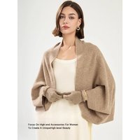 100%Wool Knitted Poncho Cardigan Shawl For Women Winter Autumn Warm Soft Shoulder Neck Protect Scarf Cape Dual-Use FashionCloak