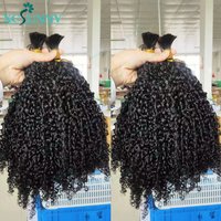 Bulk Hair Human Hair For Braiding Kinky Curly Bulk Hair Extensions For Braids Double Drawn Bulk Hair Bundles No Weft Wholesale