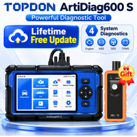 TOPDON Artidiag600S OBD2-Scanner Kfz-Diagnosegerät 9 Resets 4 Systemdiagnosen FCA-Protokoll Lebenslange Kostenlose Updates AutoVIN Mit Reifendrucküberwachung