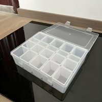 1/2 Transparent Plastic Storage Box with Adjustable Dividers, Portable Jewelry Organizer for Beads and Craft Supplies