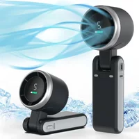 Portable Handheld Turbo Fan, 5 Gear Wind, USB-C Rechargeable Fan, Up to 10 Working Hours, 3 IN 1 Hand Fans with Air Turbo Tech