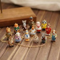 Fashionable Cartoon Cute DIY Animal Pendant Titanium Steel Necklace Set Pig Owl Brown Bear Pendant Holiday Jewelry Accessories
