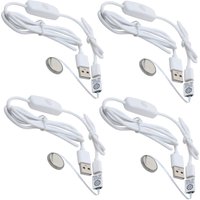 4pcs TYPE-C to CR2032 Dummy Battery Adapter Thin FFC Cable with USB Cable ON/OFF