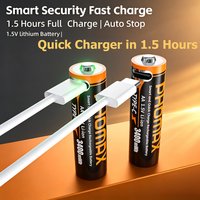 Akumulatory PHOMAX AA 3400mWh AAA 666mWh Litowo-jonowe 1.5V Baterie AA/AAA do Zegarów Myszy Komputerów Zabawek Pilotów