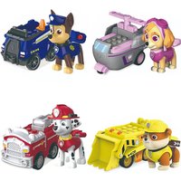 Hot Paw Patrol 4 Styles Pull Back Car Ryder Mashall Chase Skye Rubble Cartoon Model Car Anime Figure Kids Birthday Gift Toys