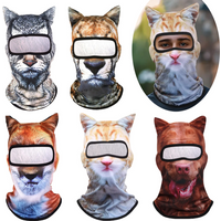 3D Cat Mask Dog Tiger Cosplay Balaclava Motorcycle Full Face Hood Mask Skiing Hat Helmet Cute Headgear Hat Halloween Party Masks