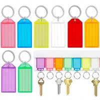 5~100pcs Keychain Key Tags Label with Split Ring Colorful Plastic for DIY Numbered Name Baggage Tag ID Label Name Tags TMZ