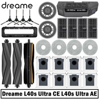 Dreame L40s UItra CE / L40s UItra AE Robot Vacuum Spare Parts Main Side Brushes Mop Cloths HEPA Filters Dust Bags Accessories