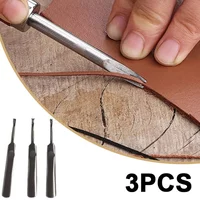 3 Pieces/Set Leather Manual Groovers U V Shape Grooving Slotting Tool Leathercraft DIY Crafting Handtool Handicraft Accessories