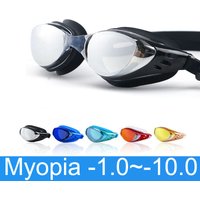 Myopia Swimming Glasses Prescription -1.0~-10 Waterproof Adults Children Anti Fog Swim Eyewear Silicone Diopter Diving Goggles