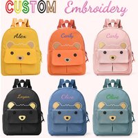 Customised embroidery/Standard style 2 options,Cute cartoon little bear design backpack, back-to-school season, and gift
