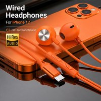 USB Type C Wired Headphones For iPhone 17 16 15 Pro Max Xiaomi iPad Earphones For Samsung Galaxy S26 HiFi Surround Sound Headset