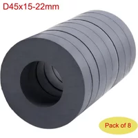4/8PCS 45x8-22mm Ferrite Ring Magnets with Holes Round Disc Donut Magnets Circle Hole Ceramic Magnets for Crafts and DIY
