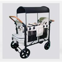 Luxury Outdoor folding wagon 4-Seater Wagon Stroller with Canopy Foldable Baby Travel Wagon for Camping for Kids and Families
