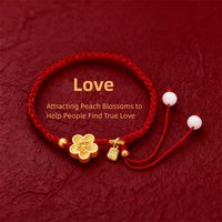 Fashion Hand Woven Red Rope Lucky Bracelet For Women Men Lovers Lucky Peach Blossom Adjustable Charm Bracelets Best Friends Gift