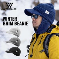 WRELS Unisex Winter Hat with Earflap Warm Knit Soft Beanie Fleece Lined Thermal Thickened Windproof Cold-proof Cycling Ski Hat
