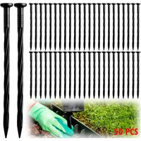 50PCS Plastic Lawn Stakes 20cm Length Landscaping Anchoring Spikes Garden Netting Ground Stake for Paver Edging, Weed Barriers,