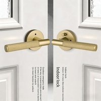 652F Knurled Privacy Door Handles with Lock Heavy Duty Door Lever Modern Home Interior Door Handle Lock Hardware Enduring