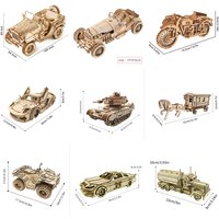 OUZEY 27 Set 3D Wooden Car Puzzle Collection, DIY Assembly Model Kits for All Ages Cool Desktop Office Decor, Creative Gift Idea