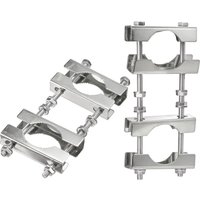 Double Antenna Mast Clamp Kit V Jaw Block To Mast Clamp Mounting Bracket Holder for TV CB Ham Flag Post