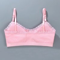 New Soft Girls Lace Bras Washable Breathable Tube Tops Sports Vest Cotton-padded Bras Camisoles Teens Youth Girls