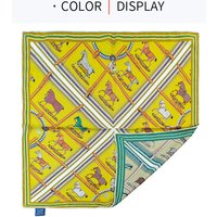 Luxury Silk Wool Scarf 65cm Herringbone Texture Equestrian Art Print Neck Wrap For Evening Party & Gift