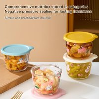 Round Food Storage Container Glass Pickle Sealed Jar Refrigerator Fruit Vegetable Storage Jar