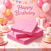Pink Napkins Disposable Paper Valentine's Day Birthday Parties Family Gatherings and Holiday Event Atmosphere Supplies 20Pcs