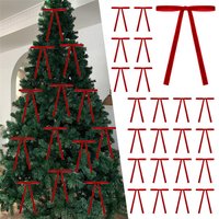 10/20PCS Velvet Christmas Tree Bows Gift Bows Velvet Ribbon Vintage Wreath Bow Rustic Ribbon Garland Gift Decoration