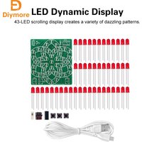 DC 4-5V DIY Electronic Kit Multi Style Pattern Electronic Windmill Flowing Water Light 43 LED Fun Soldering Component Training
