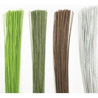 100Pcs 40cm Floral Wire Stems Artificial Green Flower Stem DIY Floral Material Wire Stem Accessoies Wedding Home Decorโ