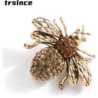 Fashion Bee Brooch Crystal Honey Bee Brooches Crystal Insect Themed Insect Pins for Women Men Gift Broches Jewelry Pin Badge