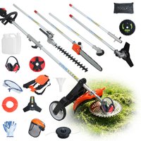 Gas Lawn Mower, 8 in 1 Weed Wacker Gas Powered 52CC 2-Cycle Hedge Trimmer String Trimmer Brush Cutter Edger Pole Saw Chainsaw