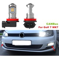 Pour VW Golf 7 MK7 VII 2015 2016 2017 2018 2 pcs/lot CANBus sans erreur blanc LED voiture avant antibrouillard antibrouillard