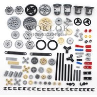 116pcs MOC Bulk Technical Parts Pin Liftarm Bricks Set Axle Connector Gear 40 Tooth Building Blocks Compatible Technology Toys
