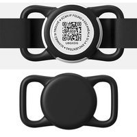 Waterproof AirTag Holder for Dog Collar with QR code Tag, Soft Protective Lightweight Air tag Case for Dog & Cat Collars harness