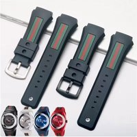 High Quality Men's Black Convex Mouth Natural Rubber Watchband 29x21mm Waterproof Casual Strap For GC YA137107 Watch Bracelet