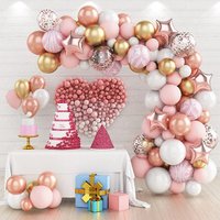 Guirlande de ballons en arc Rose et or pour fille, Kit de décoration de fête pour 1er anniversaire, 16 ans, mariage, réception-cadeau pour bébé, anniversaire