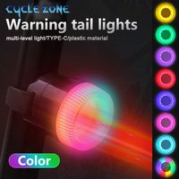 Colorful Bicycle Taillight LED Warning Rear light Type-C Charging 8 modes Tail Lights for Night Riding Cycling Accessories