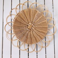 Bohemian Imitation Vine Wall Hanging Pendant Hand Woven Flower Shape Ornaments Crafts Room Living Room Background Wall Decor