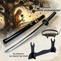 40inch Kill Bill Uma Thurman Katana With Stand Set Anime Cosplay Prop Sword Ninja Knife Blade Sabre 1:1 Scale Plastic Toy Gift