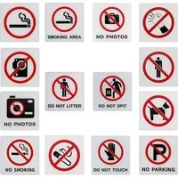 15cm No Smoking Signs No Touching No Photographing Signs Warning Plaque Public Shope Signage Mall Office Warm Reminder Sign