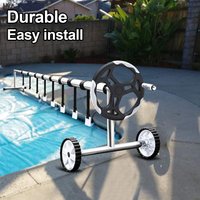 Swimming Pool Cover Reel Set Storage Spool Pool Solar Cover Roller Attachment Strap Clip Kit 8pcs