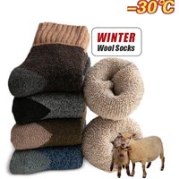 5Pairs/Lot Winter Warm Men's Woman Socks Super Thick Wool Solid Socks Merino Wool Keep Warm Cold Resistant Snow Socks EU38-46