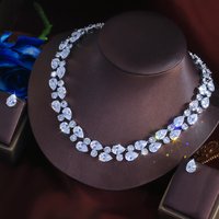 ThreeGraces Luxury Sparkling Water Drop Cubic Zirconia Mona Lisa Bridal Wedding Evening Party Jewelry Set for Women Ladies T1119