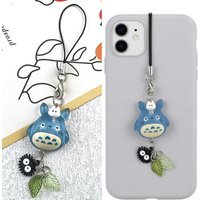 1Pcs Totoro Phone Charm Soot Sprite Keychain Woodland Anime Cat Cosplay Pendant Accessories Handmade Y2K Gift