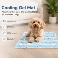 Pet Cooling Gel Mat for Dogs Cats, Summer Heat Relief Ice Pad, Waterproof & Non-Toxic, Instant Cool Dog Bed Mat