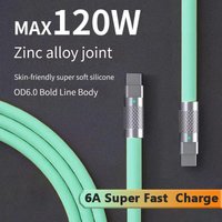 120w 6A Super Fast Charge PD Type C Liquid Silicone Cable Quick Charge 1M 1.5M 2M Usb Cable Usb C to C Charger Cable